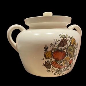 McCoy Spice Life 2qt Soup Tureen Bean Pot Crock Double Handle Pottery S5